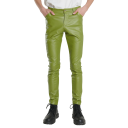 Pantalones de piel sintética para hombre, corte entallado, estilo moderno, aspecto elegante, pantalones cómodos, corte entallado, ropa de moda para hombre, pantalones elegantes 11