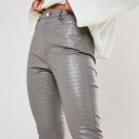 Pantalones de piel sintética para mujer con estampado 5