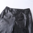 Pantalones de piel sintética para mujer con estampado 3
