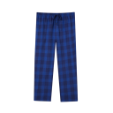 Pantalones de pijama para hombres de cuadros con pantalones largos, cintura elástica, cordón, algodón, poliéster, para uso en casa, dormir, comodidad 3