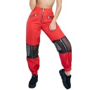 Pantalones de rejilla para mujer de color rojo 3