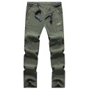 Pantalones de senderismo de verano para hombre, de secado rápido, elásticos, impermeables, tácticos, con bolsillos con cremallera 4