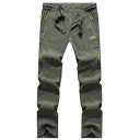 Pantalones de senderismo de verano para hombre, de secado rápido, elásticos, impermeables, tácticos, con bolsillos con cremallera 9