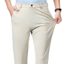 Pantalones de vestir elegantes para hombres con bolsillos Pantalones formales de un solo color Varios colores Corte cómodo Poliéster Spandex 8