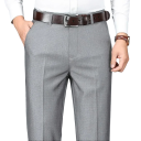 Pantalones de vestir para hombre con bolsillos Corte recto elegante Unicolor Pantalones estilizados para hombres para el trabajo, la oficina y eventos formales 5