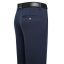 Pantalones de vestir para hombres con bolsillos Corte recto elegante Unicolor Pantalones cómodos para hombres para el trabajo y celebraciones 4
