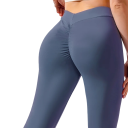 Pantalones deportivos de cintura alta plisados sin costuras para mujer, leggings push up para gimnasio, leggings moldeadores para hacer ejercicio 3