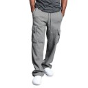 Pantalones deportivos para hombre con múltiples bolsillos Corte recto Cordón Pantalones deportivos cómodos Pantalones deportivos de ocio Moda masculina moderna 3