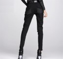 Pantalones elásticos de mujer, color negro. 1