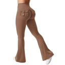 Pantalones elásticos de mujer con cinturilla elástica Bolsillos laterales Largo de tobillo ensanchado Pantalones elegantes y cómodos para uso diario 6