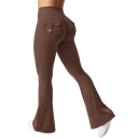 Pantalones elásticos de mujer con cinturilla elástica Bolsillos laterales Largo de tobillo ensanchado Pantalones elegantes y cómodos para uso diario 5