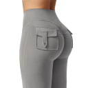 Pantalones elásticos de mujer con cinturilla elástica Bolsillos laterales Largo de tobillo ensanchado Pantalones elegantes y cómodos para uso diario 3