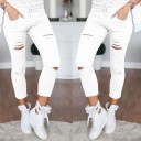 Pantalones elegantes de mujer con agujeros J828 2