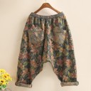 Pantalones harén de mujer con flores 3
