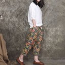 Pantalones harén de mujer con flores 4