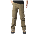 Pantalones holgados de algodón para hombre, pantalones tácticos para exteriores con cintura elástica y bolsillos grandes, pantalones de trabajo cómodos. 7