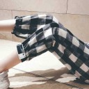 Pantalones holgados de cuadros para mujer A436 3