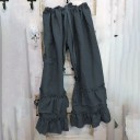 Pantalones holgados de mujer con volantes 5