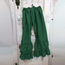 Pantalones holgados de mujer con volantes 6