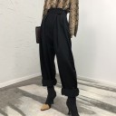Pantalones largos de cintura alta para mujer 5