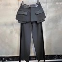Pantalones largos de mujer con cinturón 3