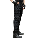 Pantalones tácticos militares negros de carga para hombre con bolsillos, pantalones de trabajo duraderos para uso diario en exteriores. 3