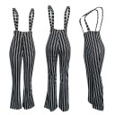 Pantaloni a righe da donna con bretelle 1