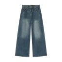 Pantaloni bărbătești din denim, cu croială dreaptă, spălați, cu picioare largi, stil vintage la modă, blugi confortabili 7
