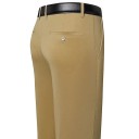 Pantaloni bărbați eleganți cu buzunare Croi drept Elegant Unicolor POLIESTER SPANDEX Pantaloni confortabili pentru bărbați la birou sau la petreceri 6