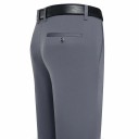 Pantaloni bărbați eleganți cu buzunare Croi drept Elegant Unicolor POLIESTER SPANDEX Pantaloni confortabili pentru bărbați la birou sau la petreceri 8