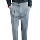 Pantaloni bărbați eleganți cu buzunare Uni Elegant tăietură dreaptă POLIESTER Pantaloni confortabili și stilati pentru bărbați la birou, în birou sau la evenimente festive 5