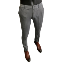 Pantaloni bărbați eleganți cu buzunare Unicolor Croi drept BUMBAC POLIESTER SPANDEX Pantaloni confortabili pentru bărbați la birou și la ocazii formale 2