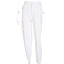 Pantaloni cargo da donna bianchi 1