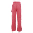 Pantaloni cargo da donna rosa 3