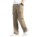Pantaloni cargo in cotone da uomo Pantaloni estivi da lavoro e tempo libero con tasche Vestibilità comoda Pantaloni outdoor primaverili Materiale leggero 3