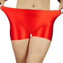 Pantaloni Corti da Donna Sportivi Lucidi Monocromatici in Fibra di Bambù Spandex Elastici Comodi Fitness 8