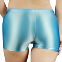 Pantaloni Corti da Donna Sportivi Lucidi Monocromatici in Fibra di Bambù Spandex Elastici Comodi Fitness 2