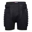 Pantaloni corti da motocross neri con protezioni imbottite sui fianchi e sulle cosce con inserti in rete e ampia vita elastica unisex 1