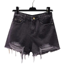 Pantaloni Corti Donna Alta Vita Con Tasche Denim Strappati Cotone Terylene Estivi Moderni 7