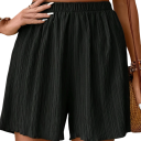 Pantaloni Corti Donna Vita Alta In Vita Taglio Largo Monocromatico Realizzazione Poliestere Materiale Leggero Pantaloni Corti Estivi Comodi per Tempo Libero 6