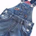 Pantaloni corti in denim con bretelle per ragazze 4