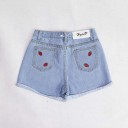 Pantaloni corti in denim da donna con coccinelle J1084 4