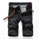 Pantaloni corti in denim neri da uomo 3