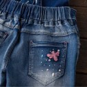Pantaloni corti in denim per ragazze con bretelle J610 4