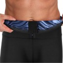 Pantaloni corti modellanti da uomo con vita alta Pantaloni corti termici compressivi neri per bruciare grassi Fitness pantaloni corti snellenti con chiusura a ganci 3