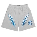 Pantaloni corti sportivi da uomo in rete per la palestra Pantaloni corti casual con stampa di fulmini Pantaloni corti da allenamento 4