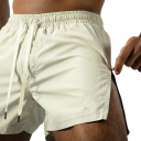 Pantaloni corti sportivi estivi da uomo Asciugatura rapida Traspiranti Allontanamento dell'umidità Coulisse Cerniera laterale Materiale leggero per allenamento e tempo libero 2