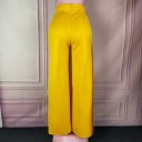 Pantaloni da donna a vita alta gialli 2