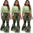 Pantaloni da donna camouflage a zampa 1
