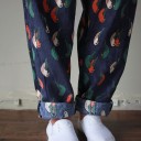 Pantaloni da donna con motivo di uccelli 5